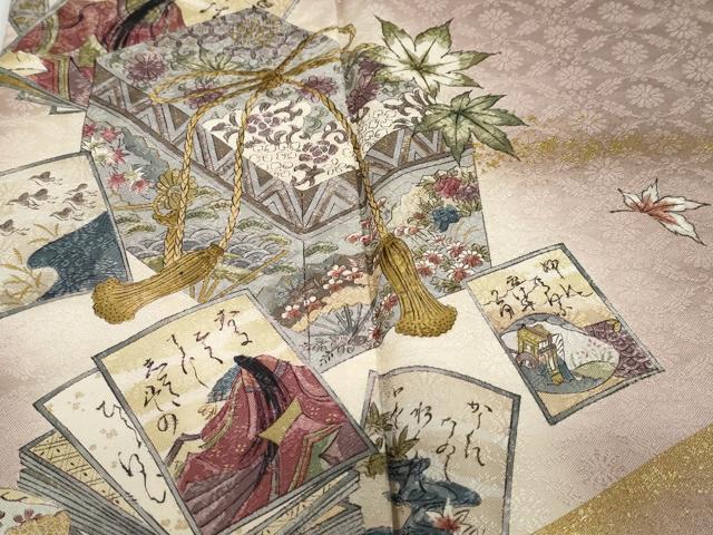 平和屋着物●訪問着　作家物　文箱草花文　百人一首　暈し染め　金彩　正絹　逸品　DABG2157ud