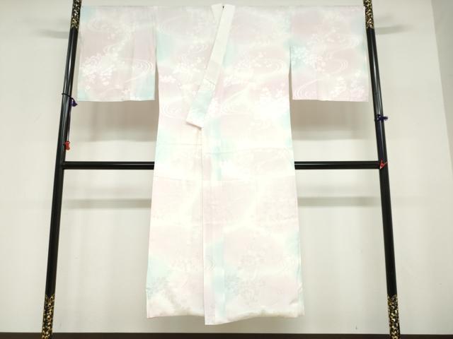平和屋着物●長襦袢　袷　流水草花文　暈し染め　正絹　逸品　DABG2159ud