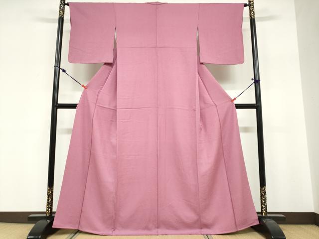 平和屋着物●上質な色無地　紋意匠　浅蘇芳色　正絹　逸品　DABG2160ud