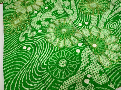平和屋着物●豪華振袖　駒刺繍　絞り　舞花文　正絹　逸品　DABG2164ud