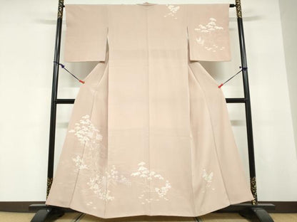 平和屋着物●創業460年・千總　訪問着　駒刺繍　風景花文　鬼しぼ縮緬　高島屋扱い　正絹　逸品　DABG2165ud