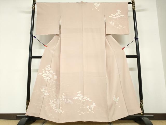 平和屋着物●創業460年・千總　訪問着　駒刺繍　風景花文　鬼しぼ縮緬　高島屋扱い　正絹　逸品　DABG2165ud