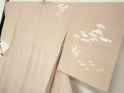 平和屋着物●創業460年・千總　訪問着　駒刺繍　風景花文　鬼しぼ縮緬　高島屋扱い　正絹　逸品　DABG2165ud