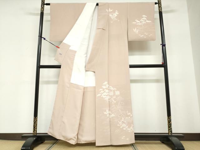 平和屋着物●創業460年・千總　訪問着　駒刺繍　風景花文　鬼しぼ縮緬　高島屋扱い　正絹　逸品　DABG2165ud