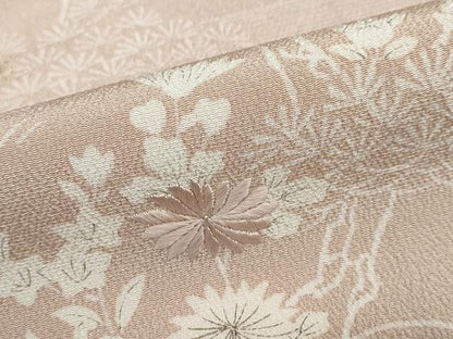 平和屋着物●創業460年・千總　訪問着　駒刺繍　風景花文　鬼しぼ縮緬　高島屋扱い　正絹　逸品　DABG2165ud