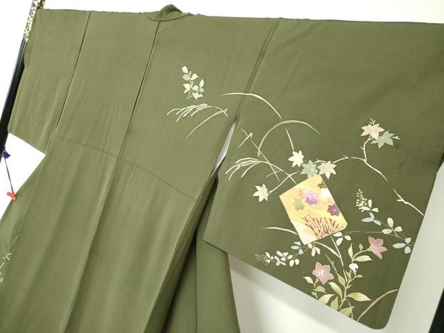 平和屋着物●西陣　京の名門　じゅらく謹製　帝王紫　訪問着　駒刺繍　破れ色紙花鳥文　金彩　正絹　逸品　DABG2171ud