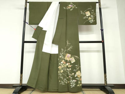 平和屋着物●西陣　京の名門　じゅらく謹製　帝王紫　訪問着　駒刺繍　破れ色紙花鳥文　金彩　正絹　逸品　DABG2171ud