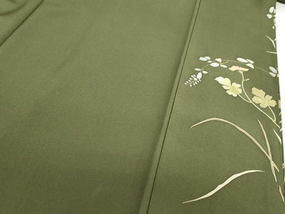 平和屋着物●西陣　京の名門　じゅらく謹製　帝王紫　訪問着　駒刺繍　破れ色紙花鳥文　金彩　正絹　逸品　DABG2171ud