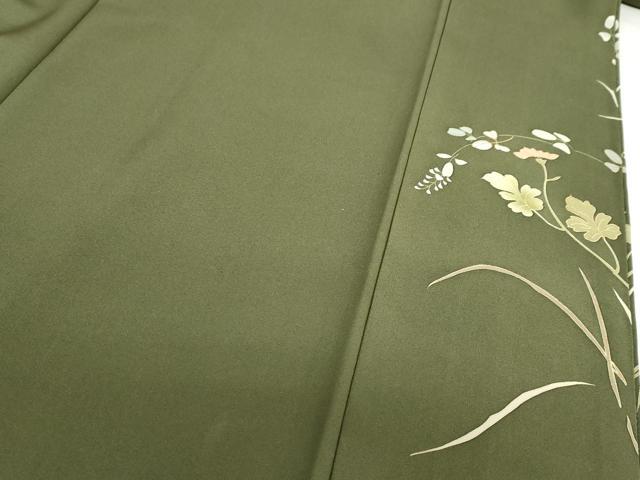 平和屋着物●西陣　京の名門　じゅらく謹製　帝王紫　訪問着　駒刺繍　破れ色紙花鳥文　金彩　正絹　逸品　DABG2171ud