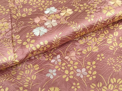 平和屋着物●訪問着　絞り　刺繍　エ霞草花文　金彩　正絹　逸品　DABG2172ud