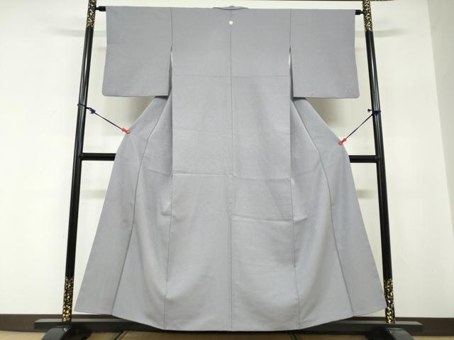 平和屋着物●洗える最高級着物　＜英＞はなぶさ謹製　色無地　更紗花唐草地紋　薄鼠色　洗える着物　DABG2174ud