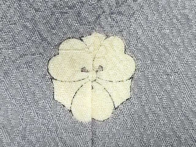 平和屋着物●洗える最高級着物　＜英＞はなぶさ謹製　色無地　更紗花唐草地紋　薄鼠色　洗える着物　DABG2174ud