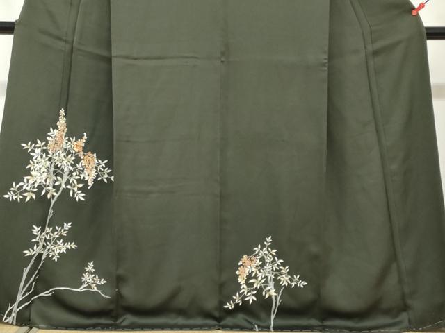 平和屋着物●訪問着　駒刺繍　南天文　金彩　正絹　逸品　未使用　DABG2183ud