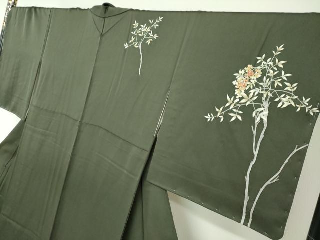 平和屋着物●訪問着　駒刺繍　南天文　金彩　正絹　逸品　未使用　DABG2183ud