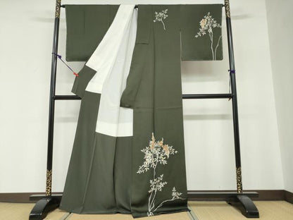 平和屋着物●訪問着　駒刺繍　南天文　金彩　正絹　逸品　未使用　DABG2183ud