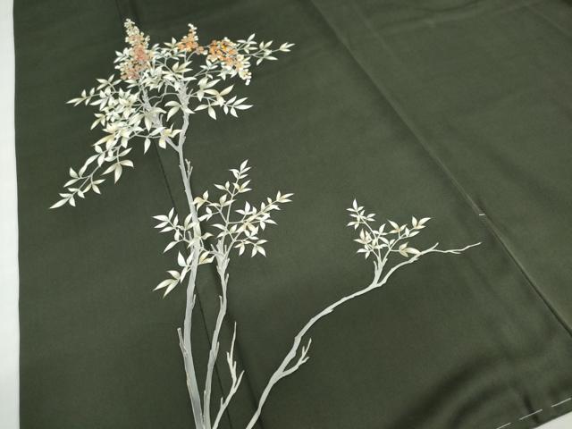 平和屋着物●訪問着　駒刺繍　南天文　金彩　正絹　逸品　未使用　DABG2183ud