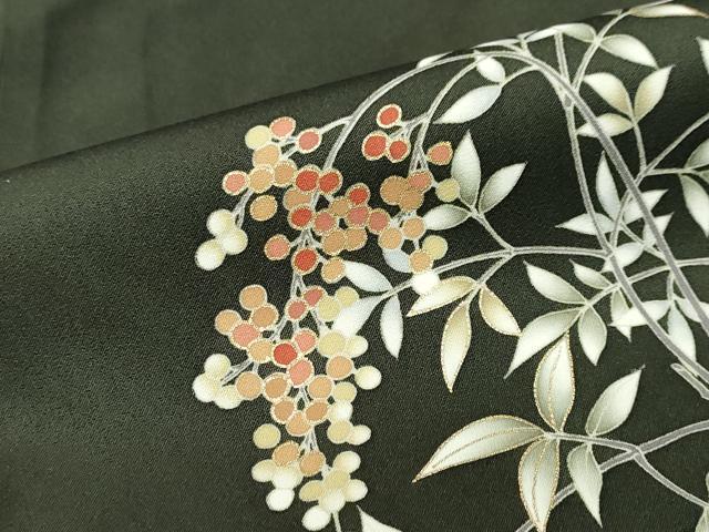 平和屋着物●訪問着　駒刺繍　南天文　金彩　正絹　逸品　未使用　DABG2183ud