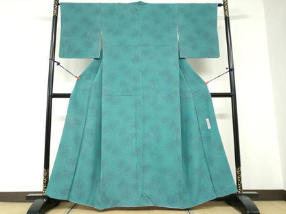 平和屋着物●世界的人形師　辻村寿三郎　ジュサブロー　小紋　舞花文　ゑり善扱い　正絹　逸品　DABG2184ud
