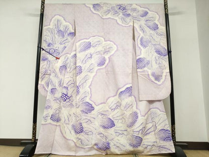 平和屋着物●豪華振袖　総絞り　草花文　正絹　逸品　DABG2185ud