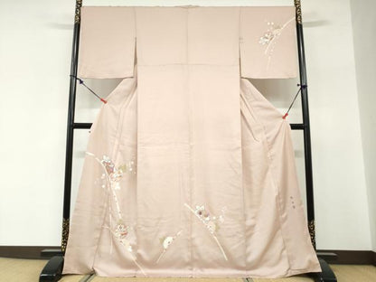 平和屋着物●西陣　京の名門　じゅらく謹製　帝王紫　訪問着　刺繍　熨斗草花文　金彩　正絹　逸品　DABG2190ud