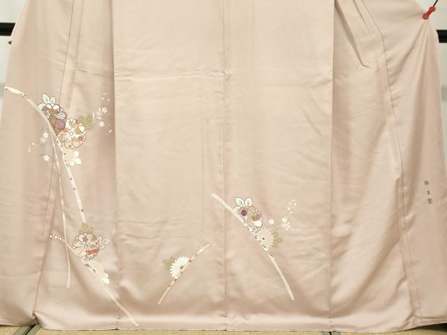 平和屋着物●西陣　京の名門　じゅらく謹製　帝王紫　訪問着　刺繍　熨斗草花文　金彩　正絹　逸品　DABG2190ud