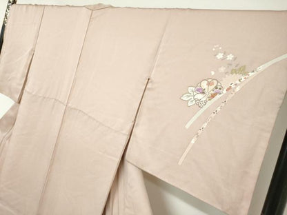 平和屋着物●西陣　京の名門　じゅらく謹製　帝王紫　訪問着　刺繍　熨斗草花文　金彩　正絹　逸品　DABG2190ud