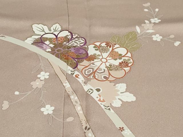 平和屋着物●西陣　京の名門　じゅらく謹製　帝王紫　訪問着　刺繍　熨斗草花文　金彩　正絹　逸品　DABG2190ud