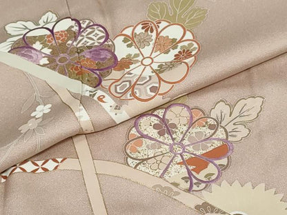 平和屋着物●西陣　京の名門　じゅらく謹製　帝王紫　訪問着　刺繍　熨斗草花文　金彩　正絹　逸品　DABG2190ud