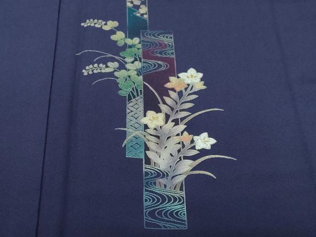 平和屋着物●金彩友禅　卓越技能者・名工・和田光正　訪問着　短冊草花文　金彩　正絹　逸品　DABG2193ud
