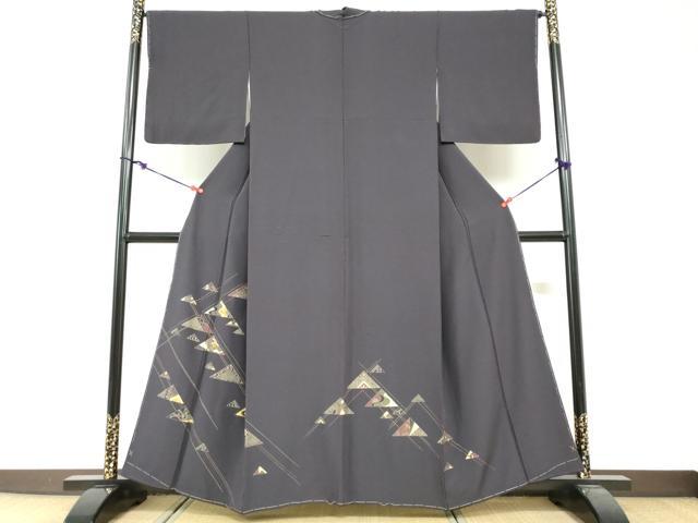 平和屋着物●訪問着　吉祥幾何学文様　金彩　正絹　逸品　未使用　DABG2196ud