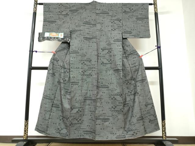平和屋着物●本場大島紬　7マルキ　抽象文様　友原織物謹製　証紙付き　正絹　逸品　未使用　DABG2198ud