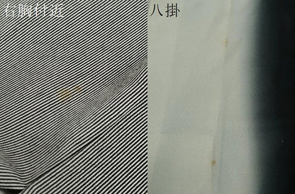 平和屋着物●江戸小紋　万筋　黒色×白色　正絹　逸品　未使用　DABG2201ud