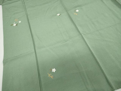 平和屋着物●上質な小紋　総刺繍　舞花文　正絹　逸品　DABG2202ud