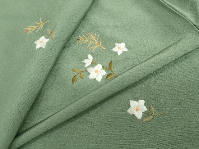 平和屋着物●上質な小紋　総刺繍　舞花文　正絹　逸品　DABG2202ud