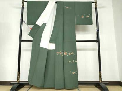 平和屋着物●訪問着　作家物　駒刺繍　玩具文　正絹　逸品　DABG2206ud