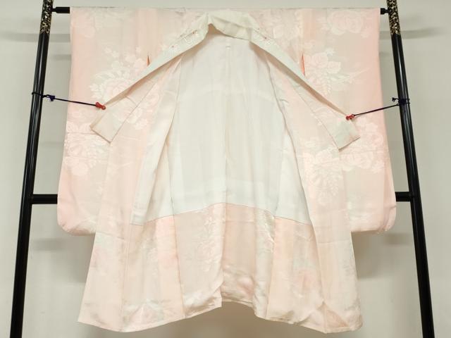 平和屋着物●振袖用長襦袢　袷　草花地紋　暈し染め　半衿刺繍　正絹　逸品　DABG2209ud
