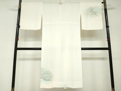 平和屋着物●長襦袢　無双仕立て　渡橋風景文　暈し染め　正絹　逸品　DABG2210ud