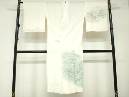 平和屋着物●長襦袢　無双仕立て　渡橋風景文　暈し染め　正絹　逸品　DABG2210ud