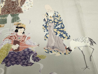 平和屋着物●糸目友禅作家　滝沢晃　訪問着　七福神　暈し染め　正絹　逸品　DABG2211ud