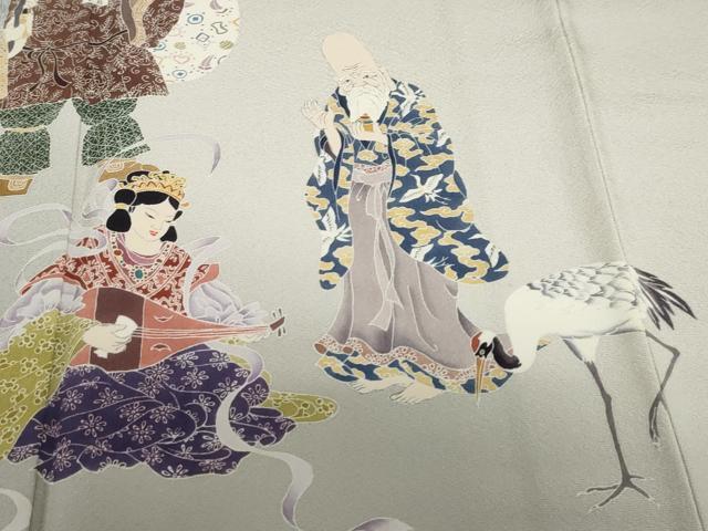 平和屋着物●糸目友禅作家　滝沢晃　訪問着　七福神　暈し染め　正絹　逸品　DABG2211ud