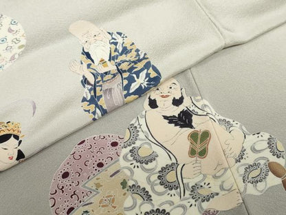 平和屋着物●糸目友禅作家　滝沢晃　訪問着　七福神　暈し染め　正絹　逸品　DABG2211ud