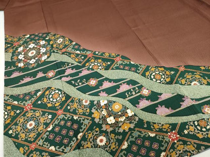 平和屋着物●世界的友禅作家　千地泰弘　訪問着　洋花文　暈し染め　金彩　正絹　逸品　DABG2212ud