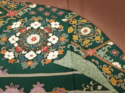 平和屋着物●世界的友禅作家　千地泰弘　訪問着　洋花文　暈し染め　金彩　正絹　逸品　DABG2212ud
