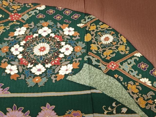 平和屋着物●世界的友禅作家　千地泰弘　訪問着　洋花文　暈し染め　金彩　正絹　逸品　DABG2212ud