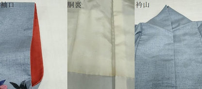 平和屋着物●訪問着　作家物　紬地　洋花文　金彩　正絹　逸品　DABG2216ud