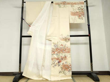 平和屋着物●訪問着　花蝶文　暈し染め　金彩　正絹　逸品　DABG2218ud