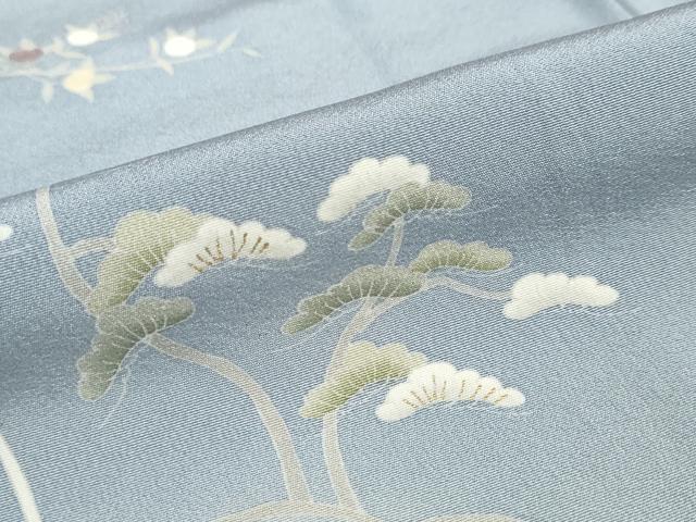 平和屋着物●訪問着　刺繍　流水風景草花文　暈し染め　金彩　正絹　逸品　DABG2220ud