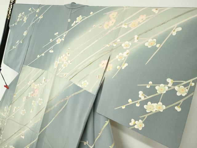 平和屋着物●本加賀友禅作家　岡崎重雄　訪問着　飛鳥枝梅文　暈し染め　正絹　逸品　DABG2223ud