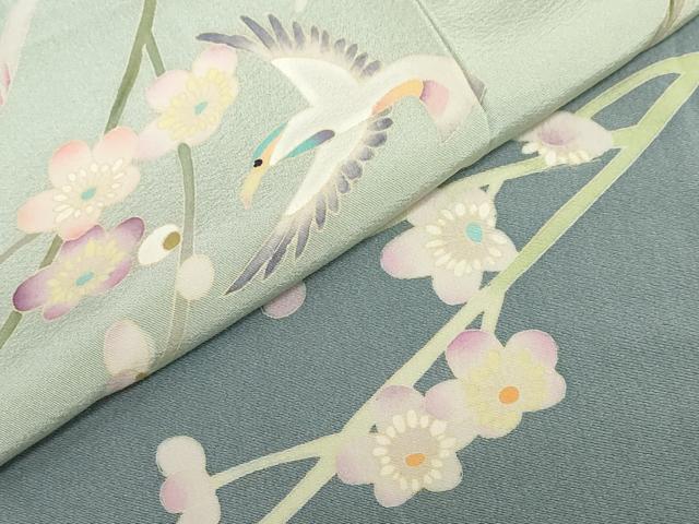 平和屋着物●本加賀友禅作家　岡崎重雄　訪問着　飛鳥枝梅文　暈し染め　正絹　逸品　DABG2223ud