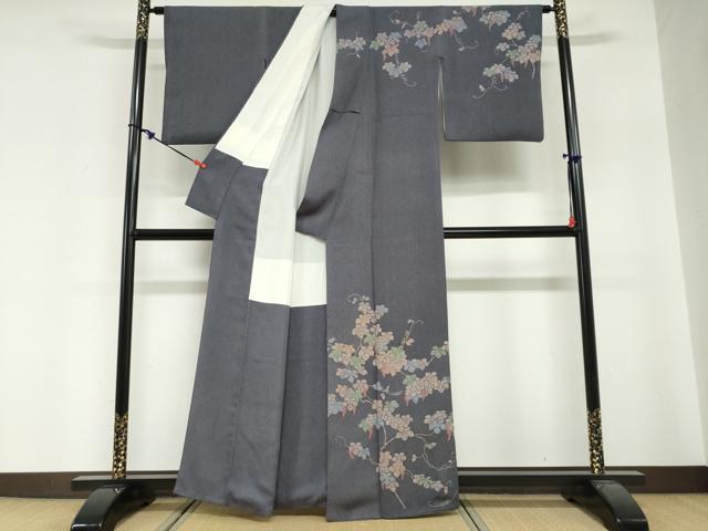 正絹 訪問着 蔦、葡萄の葉柄 平和屋着物○訪問着 葡萄蔦の葉文 正絹 逸品 DABG2225ud